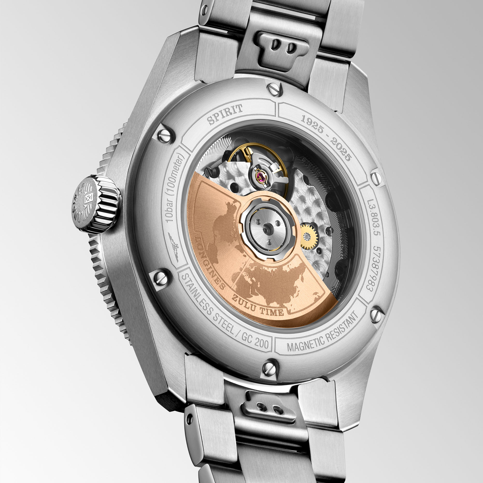 Longines Spirit Zulu Time 1925 Automatic GMT 39 mm Rose Gold and